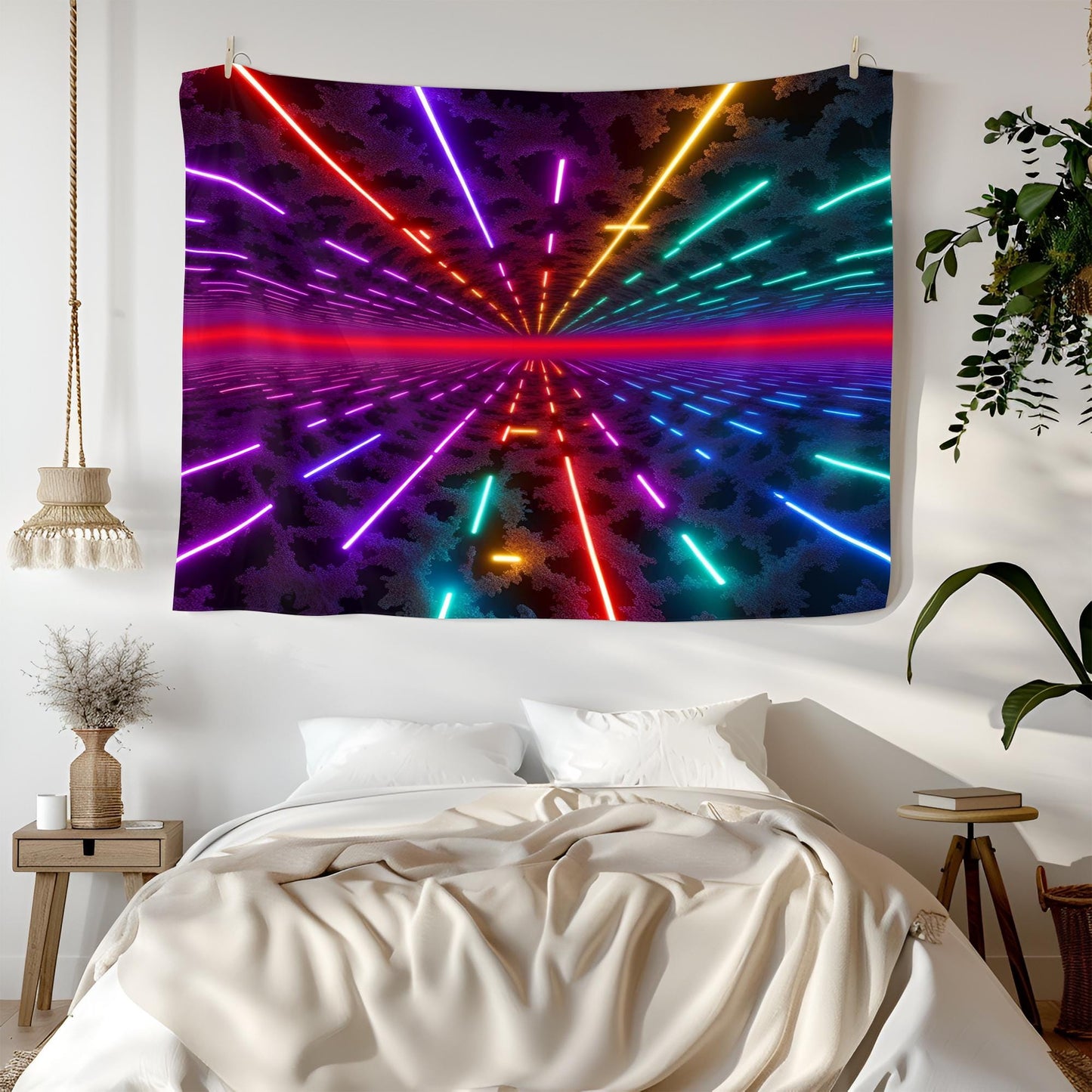 nfinite Glowing Neon Maze Tapestry, Shifting Colors & Electric Energy Pulses, Fractal Reflections, Surreal Optical Illusion Ultra HD Art