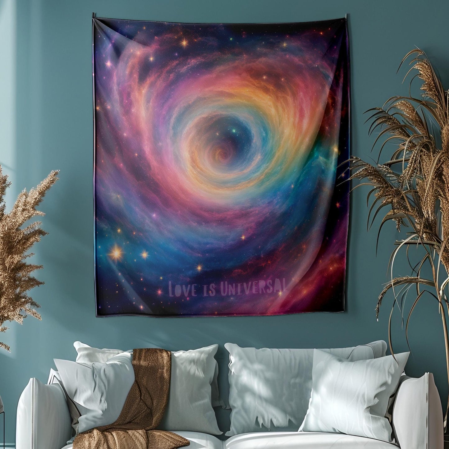 Rainbow Galaxy Tapestry - LGBT Space Wall Hanging - Cosmic Pride Decor - Love is Universal - LGBT Galaxy Tapestry - Love Tapestry