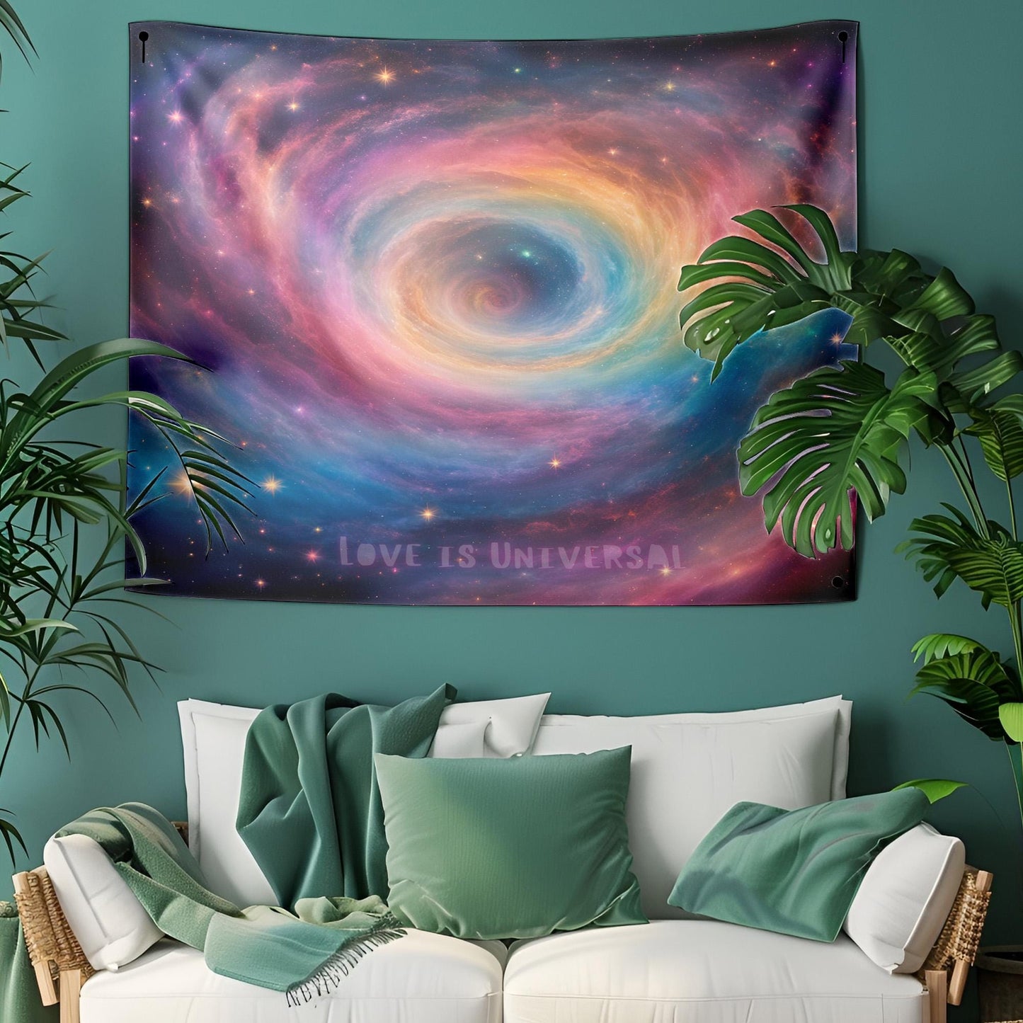 Rainbow Galaxy Tapestry - LGBT Space Wall Hanging - Cosmic Pride Decor - Love is Universal - LGBT Galaxy Tapestry - Love Tapestry