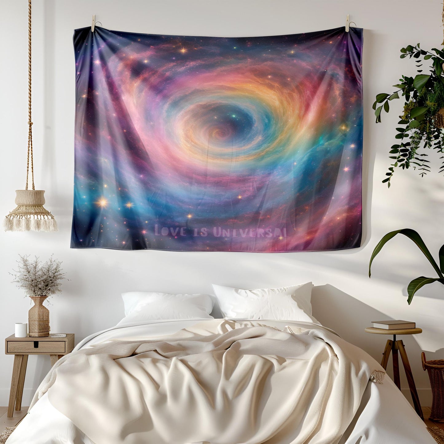Rainbow Galaxy Tapestry - LGBT Space Wall Hanging - Cosmic Pride Decor - Love is Universal - LGBT Galaxy Tapestry - Love Tapestry
