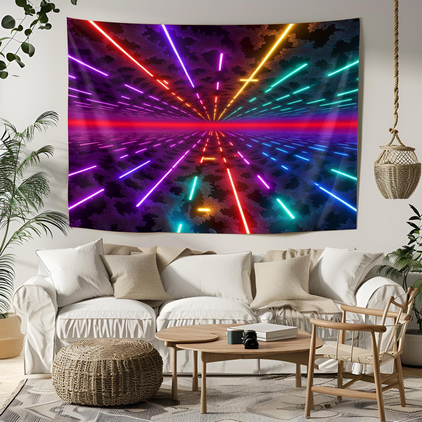 nfinite Glowing Neon Maze Tapestry, Shifting Colors & Electric Energy Pulses, Fractal Reflections, Surreal Optical Illusion Ultra HD Art