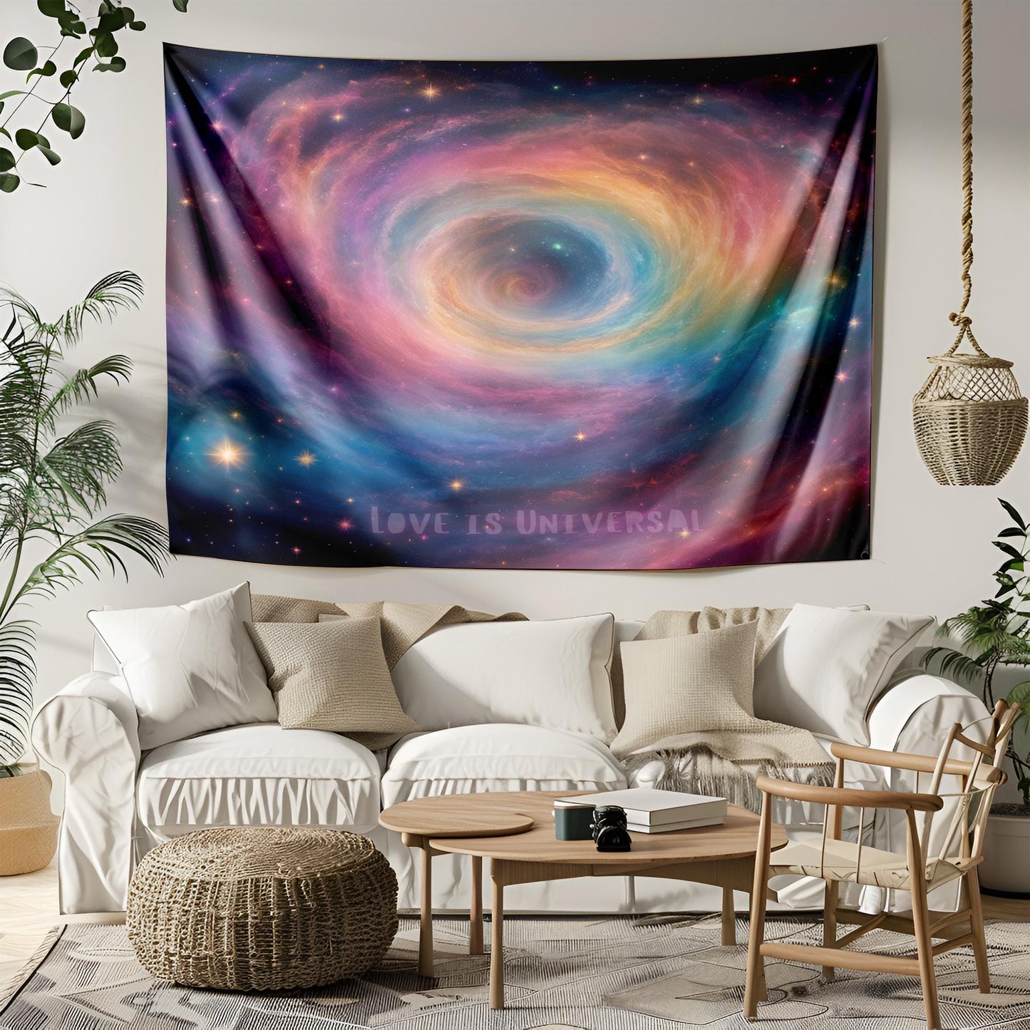 Rainbow Galaxy Tapestry - LGBT Space Wall Hanging - Cosmic Pride Decor - Love is Universal - LGBT Galaxy Tapestry - Love Tapestry