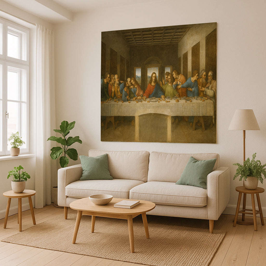 The Last Supper Wall Tapestry in Leonardo da Vinci Inspired Renaissance Style – Historic Religious Masterpiece Art Home Decor