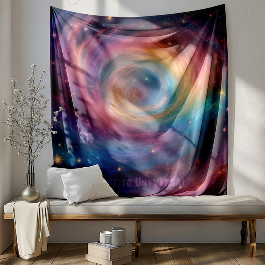 Rainbow Galaxy Tapestry - LGBT Space Wall Hanging - Cosmic Pride Decor - Love is Universal - LGBT Galaxy Tapestry - Love Tapestry