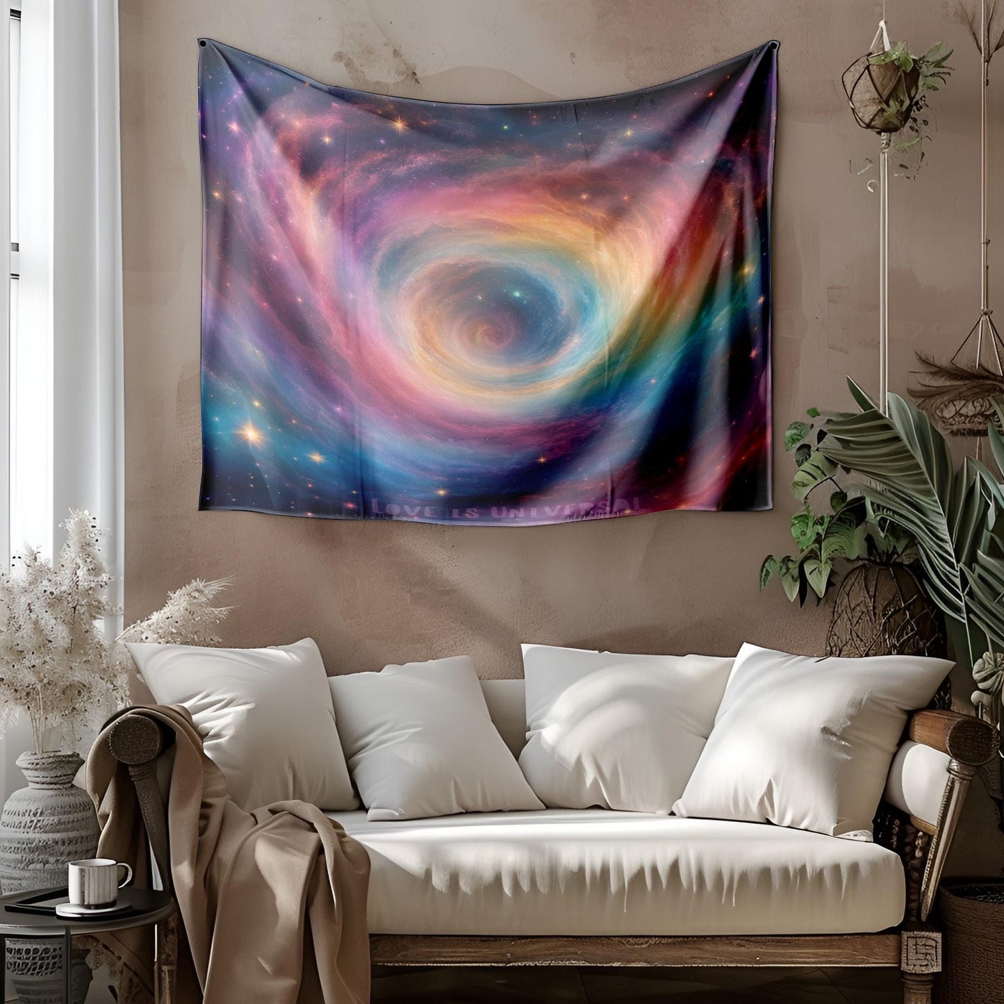 Rainbow Galaxy Tapestry - LGBT Space Wall Hanging - Cosmic Pride Decor - Love is Universal - LGBT Galaxy Tapestry - Love Tapestry